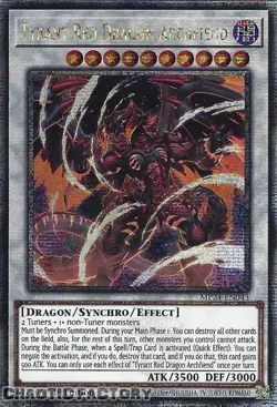 YUGIOH MP24-EN043 Tyrant Red Dragon Archfiend Quarter Century Secret Rare 1st Ed - Image 1