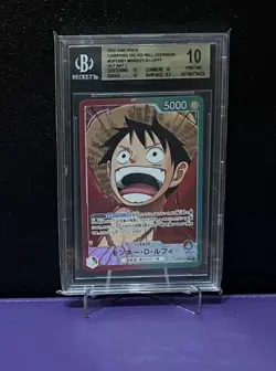 One Piece OP13-001 Monkey D. Luffy Alt Art Leader JAP BGS 10 Pristine - Image 1
