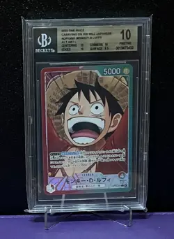 One Piece OP13-001 Monkey D. Luffy Alt Art Leader JAP BGS 10 Pristine - Image 2