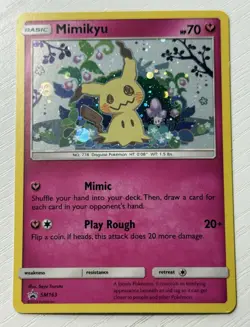 Mimikyu SM163 Holo Pokemon Sun Moon Team Up Black Star Blister Promo Card LP - Image 1