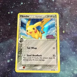 Pikachu 79/110 Pokemon Card TCG Stamped Holon Phantoms Reverse Holo Common - Image 1