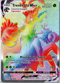 Pokemon Card - Trevenant VMAX 206/203 Evolving Skies Rainbow Rare Near Mint - Image 1