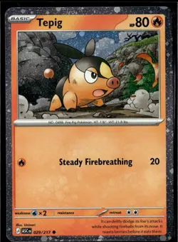 Tepig (Cosmos Holo) 029/217 Holo Miscellaneous Cards & Products Pokemon Holo NM - Image 1