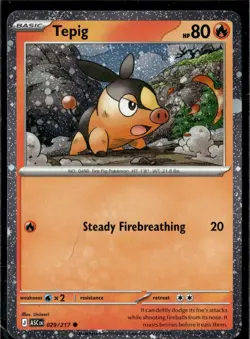 Tepig (Cosmos Holo) 029/217 Holo Miscellaneous Cards & Products Pokemon Holo NM - Image 1
