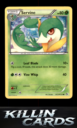 Servine RC2/RC25 Pokemon Common Legendary Treasures: Radiant Collection Card NM - Image 1