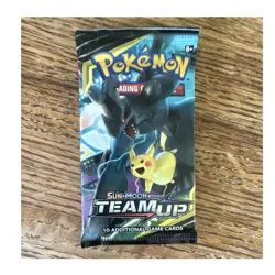 Pokemon TCG Sun & Moon Team Up Sealed Booster Pack Pikachu Zekrom 10 Cards - Image 1