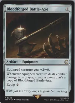 MTG Normal Bloodforged Battle-Axe R Universes Beyond: Fallout 226 NM - Image 1