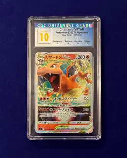 CGC PERFECT 10 Charizard VSTAR #15 Star Birth Japanese Pokemon 2022 - Image 1