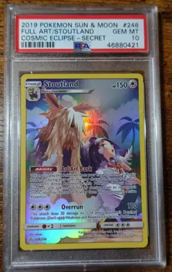 Stoutland 248/236 PSA 10 Cosmic Eclipse Full Art Pokemon Card Graded - Image 1