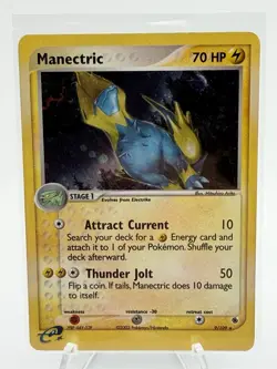 Pokemon TCG: 2003 Manectric 9/109 Ruby and Sapphire Holo Rare MP - Image 2
