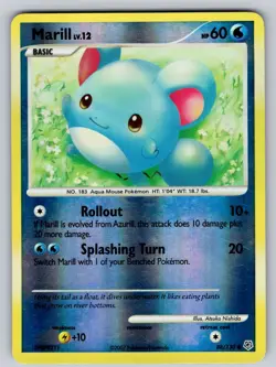 Marill 88/130 Reverse Holo Common Diamond & Pearl Pokemon Lightly Played - Image 1