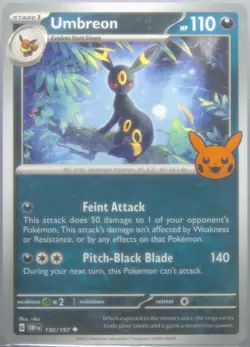 Umbreon 130/197 OBF Trick or Trade 2024 Non-Holo Uncommon Near Mint - Image 1