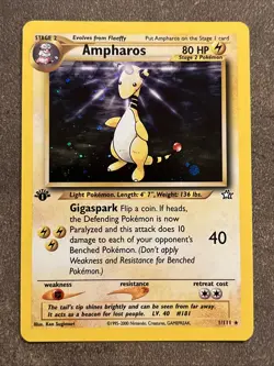 🔥🟥Pokemon🟦🔥Ampharos 1st Edition 1/111 Neo Genesis Holo Rare 2000 NM - Image 1