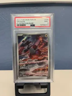 Pokemon TCG Groudon SV04 Paradox Rift 199/182 Illustration Rare Holo PSA 9 - Image 1