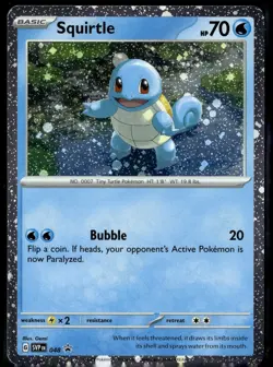 Squirtle (Cosmos Holo) 048 Holo Promo Scarlet & Violet Promo Pokemon Holo NM - Image 1