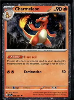 Charmeleon 008/091 Cosmos Holo Uncommon Pokemon Holo NM - Image 1