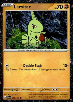 Larvitar (Cosmos Holo) 110/193 Common Paldea Evolved Pokemon Near Mint - Image 1