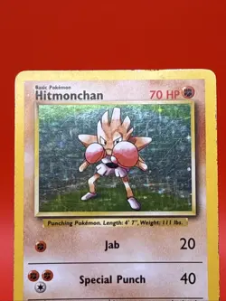 Pokemon TCG Hitmonchan Base Set 7/102 Holo 1999-2000 Wizards Base Set Copyright - Image 2