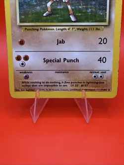 Pokemon TCG Hitmonchan Base Set 7/102 Holo 1999-2000 Wizards Base Set Copyright - Image 3