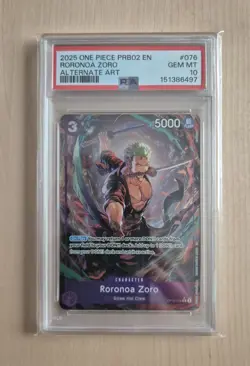 Roronoa Zoro - (Alt Art) OP09-076 English PRB02 - One Piece Card - PSA10 - Image 1