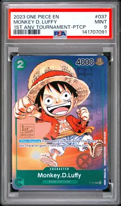 Monkey D. Luffy PSA9 2023 One Piece Promos 1st Anv Tournament-Ptcp #037 - Image 1