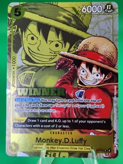 One Piece Monkey.D.Luffy P-106 Stamp (Winner Pack 2026 Vol. 2) Promo NM Foil - Image 1