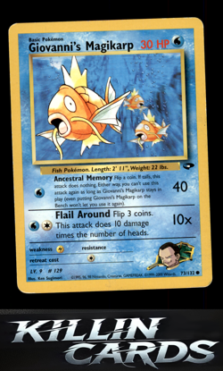 Giovanni's Magikarp 073/132 Pokemon Common Gym Challenge Card LP - Image 1