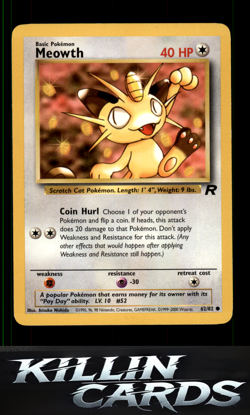 Meowth 62/82 Pokemon Common Team Rocket Card LP - Image 1