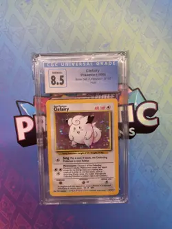 CGC 8.5 Clefairy 1999 Base Set 5/102 Holo Pokemon Card - Image 1