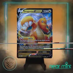 Pokemon TCG Dragonite v SWSH154 Black Star Promo Card NM Condition - Image 1