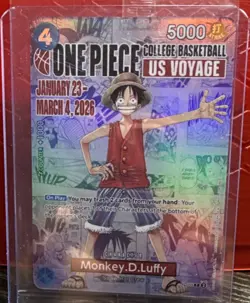 Bandai One Piece Card Game Monkey.D.Luffy P-055 Promo Holo Character 5000 Power - Image 1