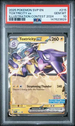 2025 POKEMON SVP ILLUSTRATION CONTEST 2024 PROMO #215 TOXTRICITY EX PSA 10 - Image 1