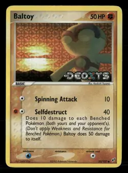 Baltoy 53/107 Common Deoxys Pokemon Reverse Holo Moderately Played - Image 1