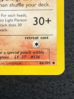Light Flareon 46/105 Pokemon TCG Neo Destiny Rare Card Near Mint NM- - Image 4