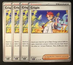 Crispin 133/142 x4 Regular Pokemon TCG Trainer Playset NM - Image 1