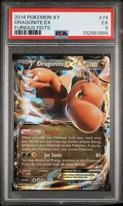 Dragonite EX 74/111 PSA 5 • 2014 Pokemon XY-Furious Fists Holo - Image 1
