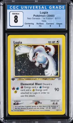 2000 POKEMON NEO GENESIS 1ST EDITION HOLO #9 LUGIA CGC 8 - Image 1