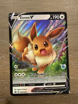 Pokemon TCG: Eevee V SWSH065 Stamped BLACK STAR PROMO Sword & Shield LP - Image 1