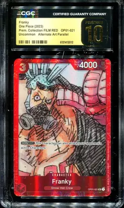 PRISTINE CGC 10 Franky OP01-021 Prem. Collection FILM RED Uncommon 2023 EN One P - Image 1