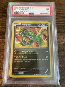 2012 Black & White Dragon Vault Rayquaza #11 Holo PSA 7 NM Pokemon TCG - Image 1