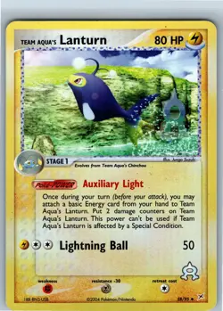 Pokeman Card - Team Aqua's Lanturn 28/95 Team Magma vs Team Aqua Reverse Holo - Image 1