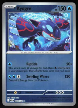 Kyogre 034/132 Rare Mega Evolution Pokemon Reverse Holo Near Mint - Image 1