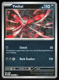 Yveltal 088/132 Rare Mega Evolution Pokemon Reverse Holo Near Mint - Image 1