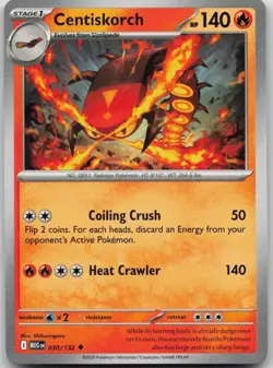 Centiskorch 030/132 Uncommon Mega Evolution Pokemon Near Mint - Image 1