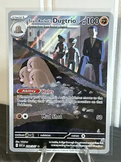 Team Rocket's Dugtrio 239/217 Me: Ascended Heroes Holo Illustration Rare Pokemon - Image 1