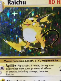 Raichu 014/102 Pokemon TCG Base Set Unlimited Holo Rare Vintage 1999 WOTC - Image 2