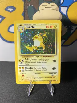 Raichu 014/102 Pokemon TCG Base Set Unlimited Holo Rare Vintage 1999 WOTC - Image 3