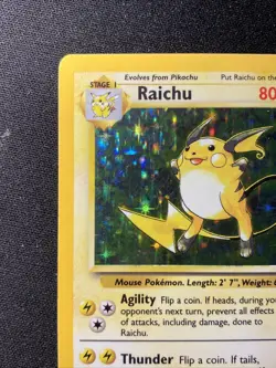 Raichu 014/102 Pokemon TCG Base Set Unlimited Holo Rare Vintage 1999 WOTC - Image 5