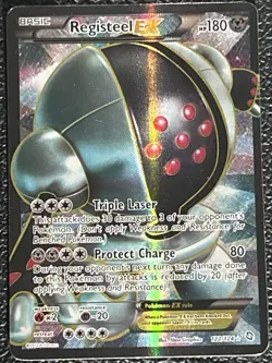 Pokemon TCG 122/124 Registeel EX Full Art Lightly Played 2012 - Image 1