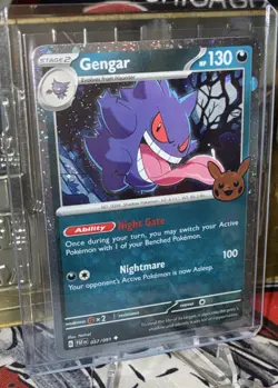 Double sleeved Pokemon Gengar 057/091 Trick or Trade Booster Cosmos Holo Stage 2 - Image 1